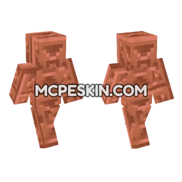 Chiseled Copper Minecraft Bedrock skin, front and back