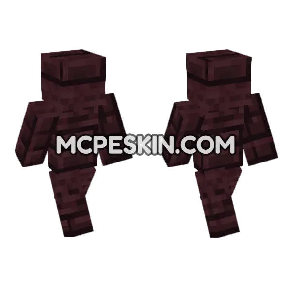 Chiseled Nether Bricks Minecraft Bedrock skin, front and back