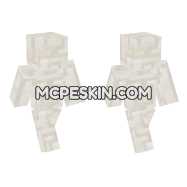 Chiseled Quartz Block Side Minecraft Bedrock skin, front and back