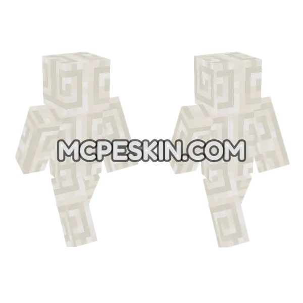 Chiseled Quartz Block Top Minecraft Bedrock skin, front and back
