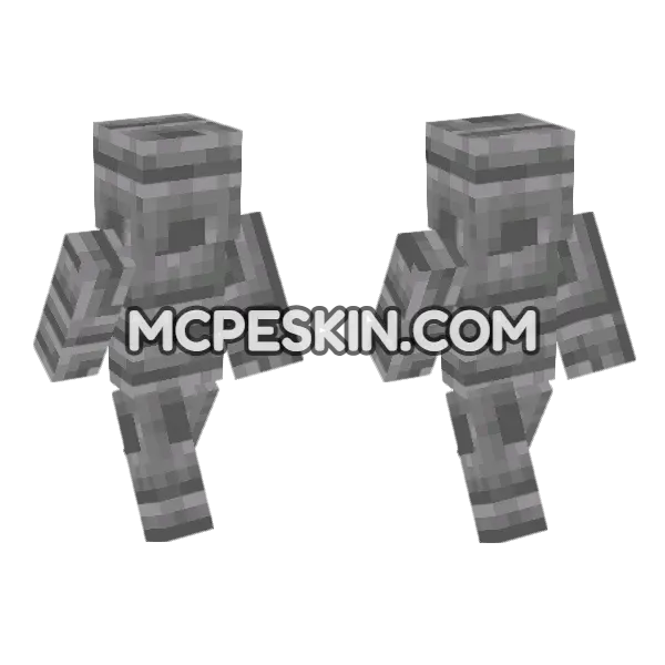 Chiseled Stone Bricks Minecraft Bedrock skin, front and back
