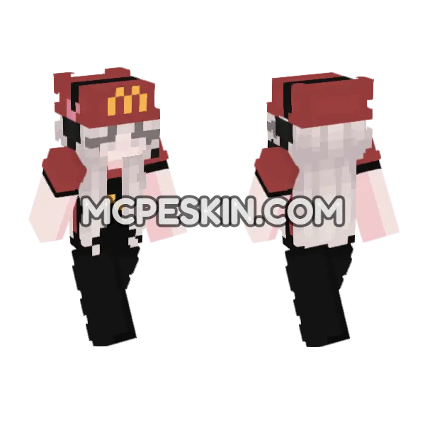 Chloe Anime Girl Minecraft Bedrock skin, front and back
