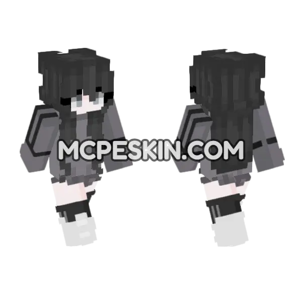 Chloe Grey Outfit Minecraft Bedrock skin, front and back