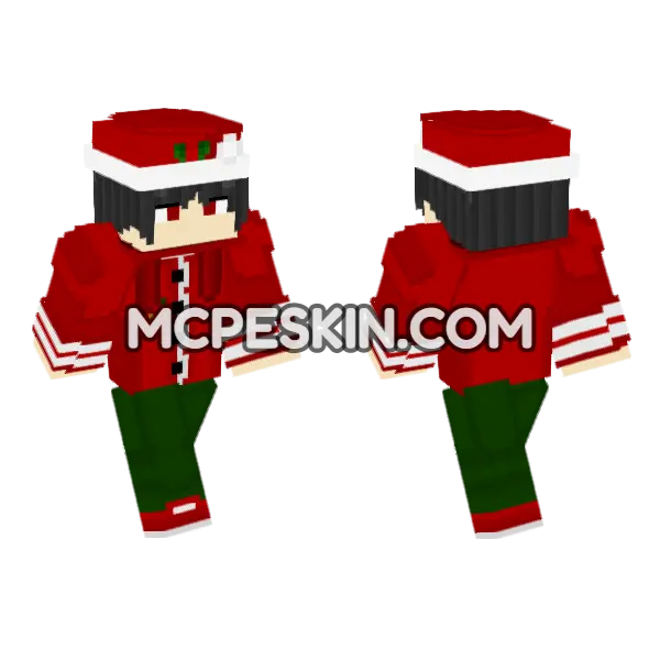 Christmas Bro Minecraft Bedrock skin, front and back