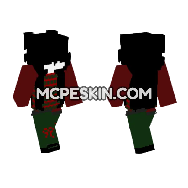 Christmas Corrected Minecraft Bedrock skin, front and back
