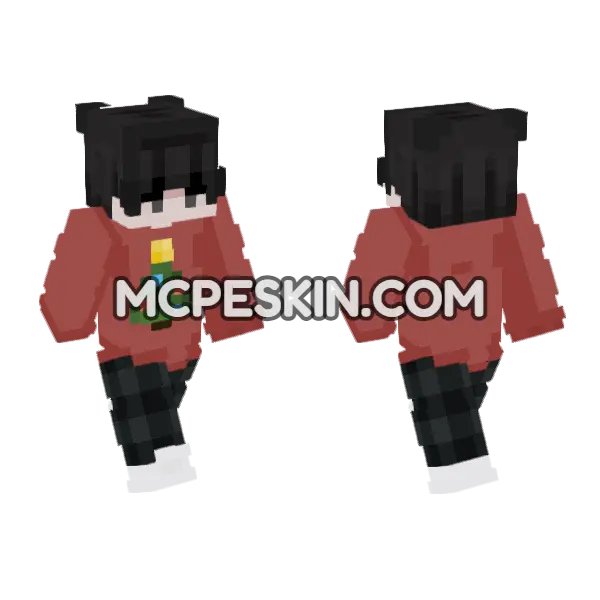 Christmas Sweater Skin Minecraft Bedrock skin, front and back
