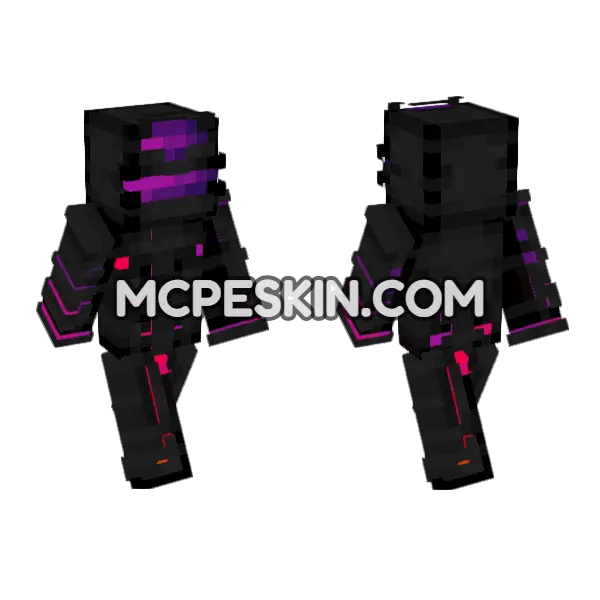 Chrome Skin Minecraft Bedrock skin, front and back