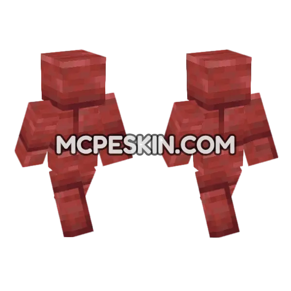 Cinnabar Bricks Minecraft Bedrock skin, front and back