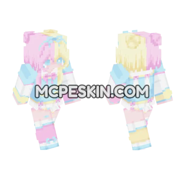 Cinnamoroll Candy Solid Minecraft Bedrock skin, front and back