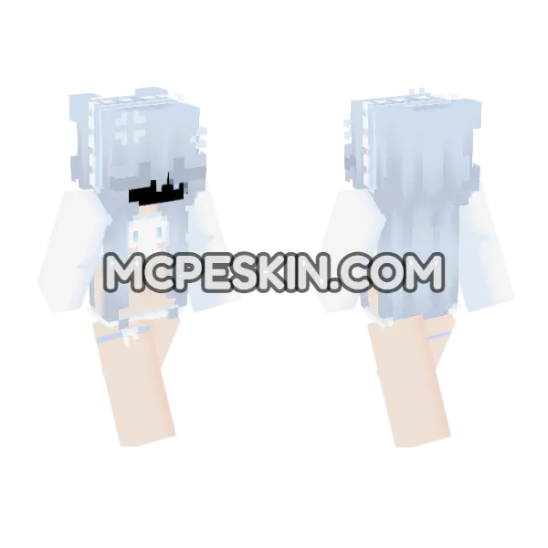 Cinnamoroll Headless Minecraft Bedrock skin, front and back