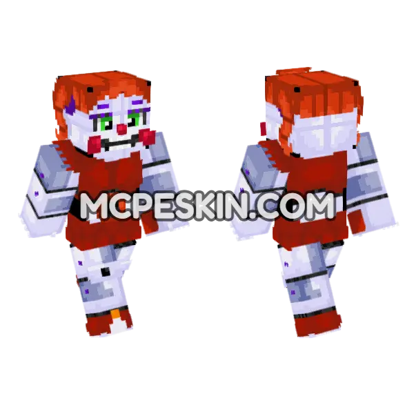 Circus Baby 6257204 Minecraft Bedrock skin, front and back