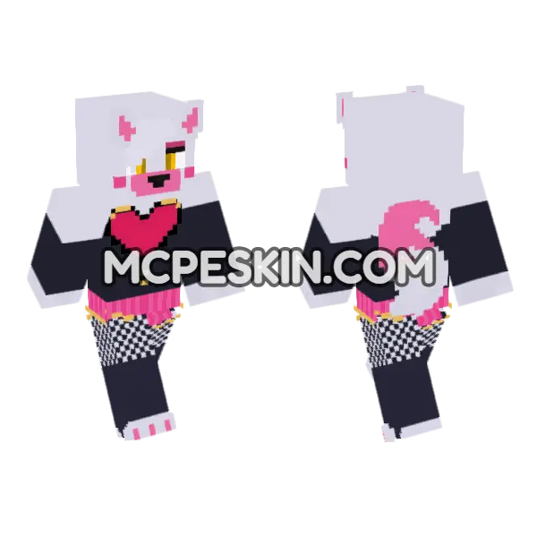 Circus Funtime Foxy Minecraft Bedrock skin, front and back