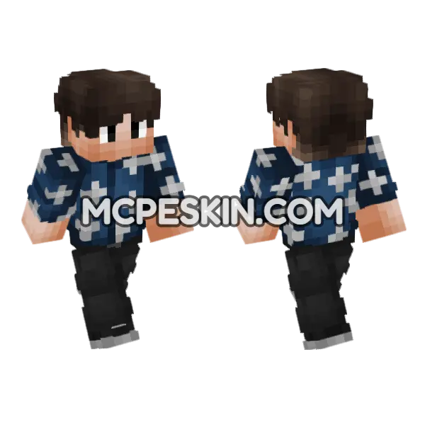 Civilian Skin V5 Minecraft Bedrock skin, front and back