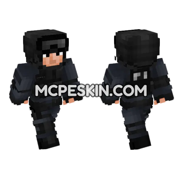 Classic LAPD SWAT V1 Minecraft Bedrock skin, front and back