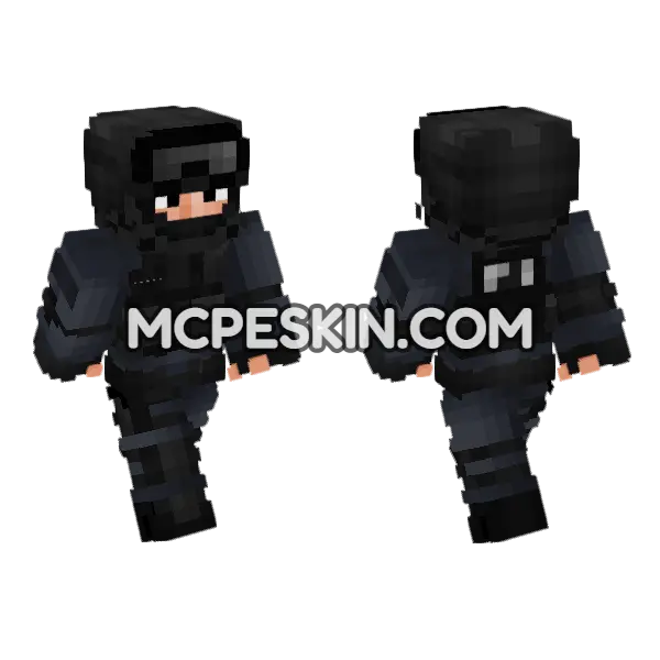 Classic Lapd Swat V2 Minecraft Bedrock skin, front and back