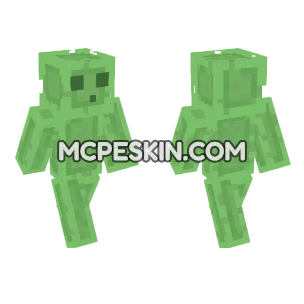 Classic Slime Minecraft Bedrock skin, front and back