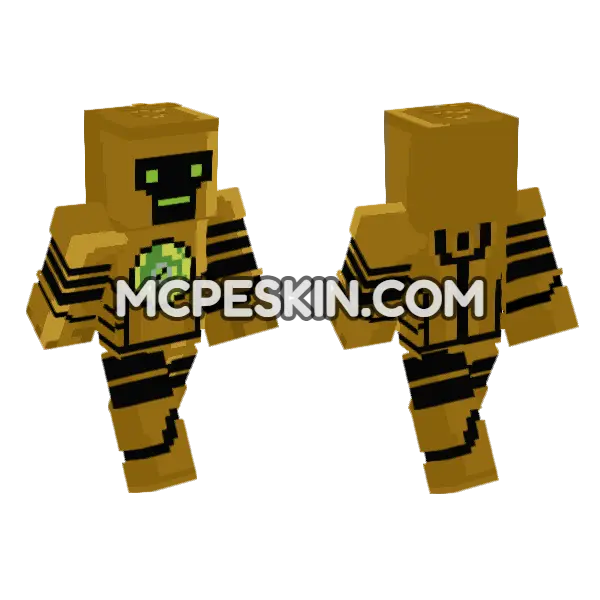 Clockwork Bot Minecraft Bedrock skin, front and back