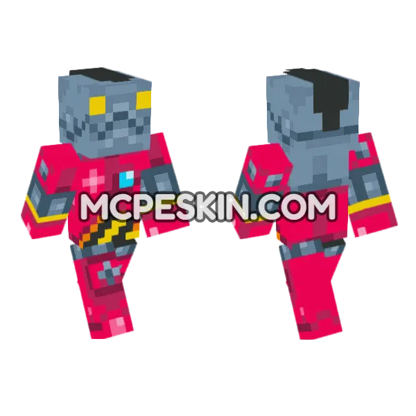 Clunk Robot Minecraft Bedrock skin, front and back