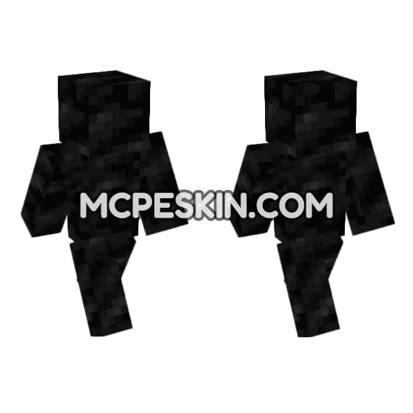 Coal Block Skin Minecraft Bedrock skin, front and back