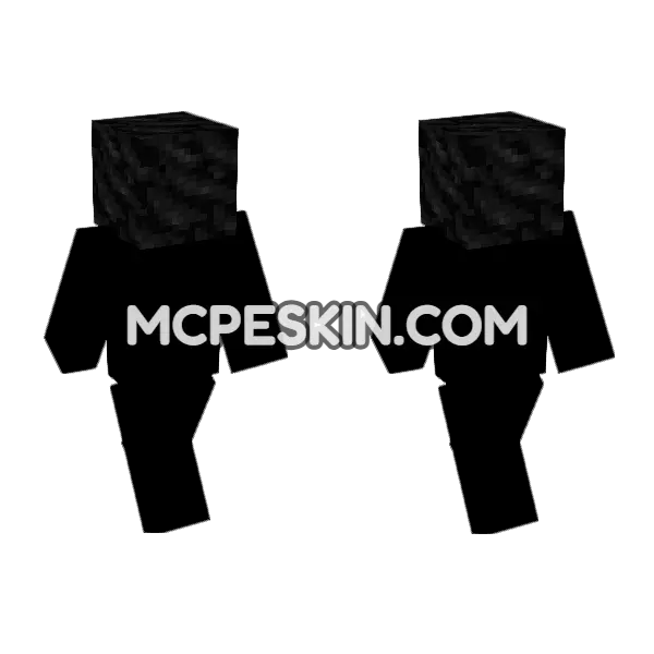Coal Block Skin Minecraft Bedrock skin, front and back