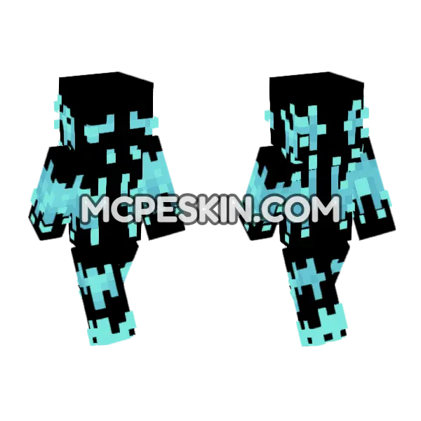 Coal Customslim Minecraft Bedrock skin, front and back