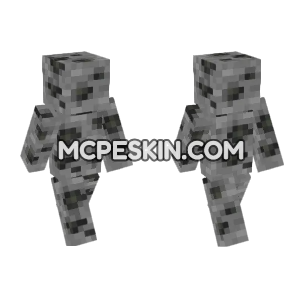 Coal Ore Skin Minecraft Bedrock skin, front and back