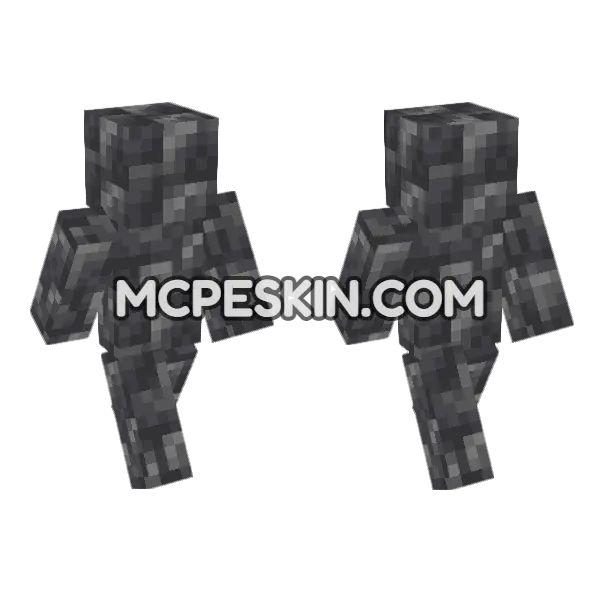 Cobbled Deepslate Minecraft Bedrock skin, front and back