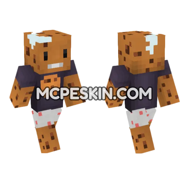 Cokie Cookie Outfit Minecraft Bedrock skin, front and back