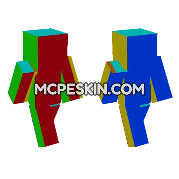 Colorful Block Pattern Minecraft Bedrock skin, front and back