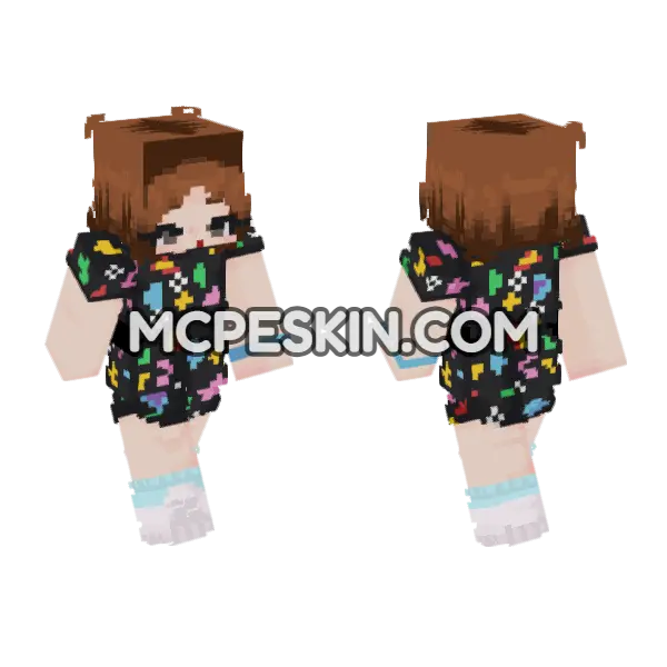 Colorful Pattern Outfit, front and back