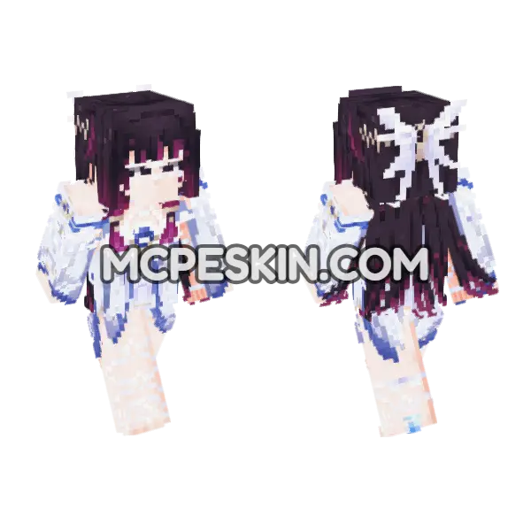 Columbina Genshin Impact Minecraft Bedrock skin, front and back