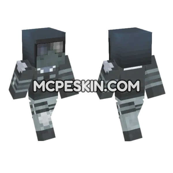 Combat Suit Minecraft Bedrock skin, front and back