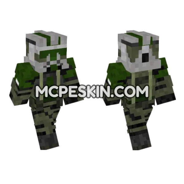 Commander Gree Skin Minecraft Bedrock skin, front and back
