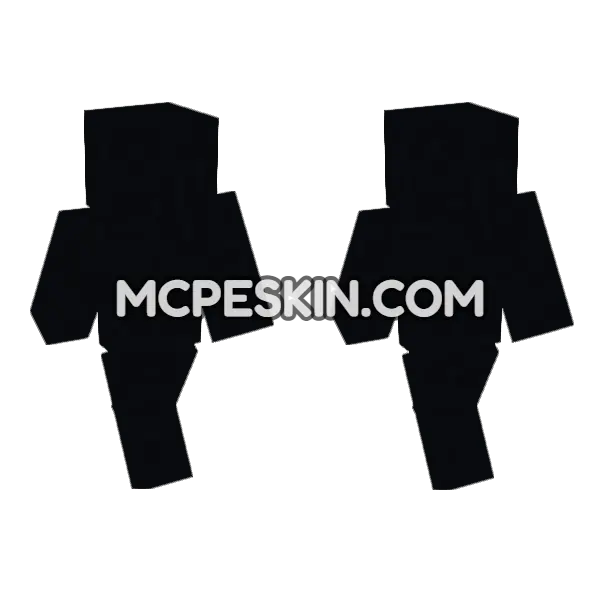 Concrete Black Minecraft Bedrock skin, front and back