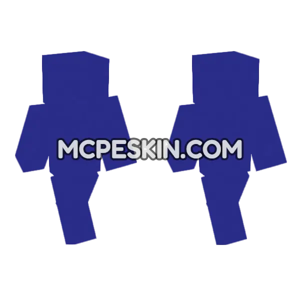 Concrete Blue Minecraft Bedrock skin, front and back