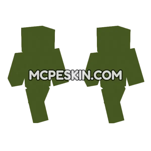 Concrete Green Minecraft Bedrock skin, front and back