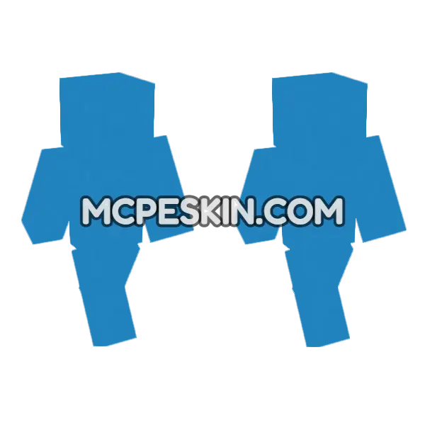 Concrete Light Blue Minecraft Bedrock skin, front and back