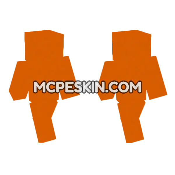 Concrete Orange Minecraft Bedrock skin, front and back