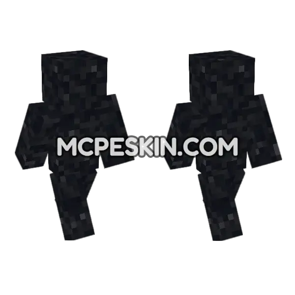 Concrete Powder Black Minecraft Bedrock skin, front and back