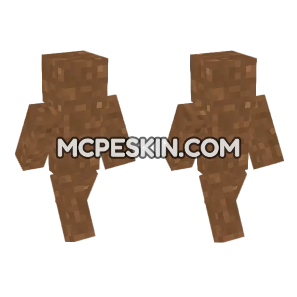 Concrete Powder Brown Minecraft Bedrock skin, front and back
