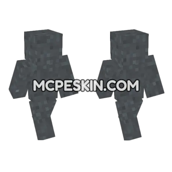Concrete Powder Gray Minecraft Bedrock skin, front and back