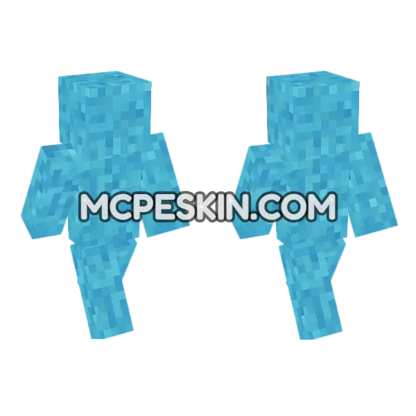 Concrete Powder Light Blue Minecraft Bedrock skin, front and back