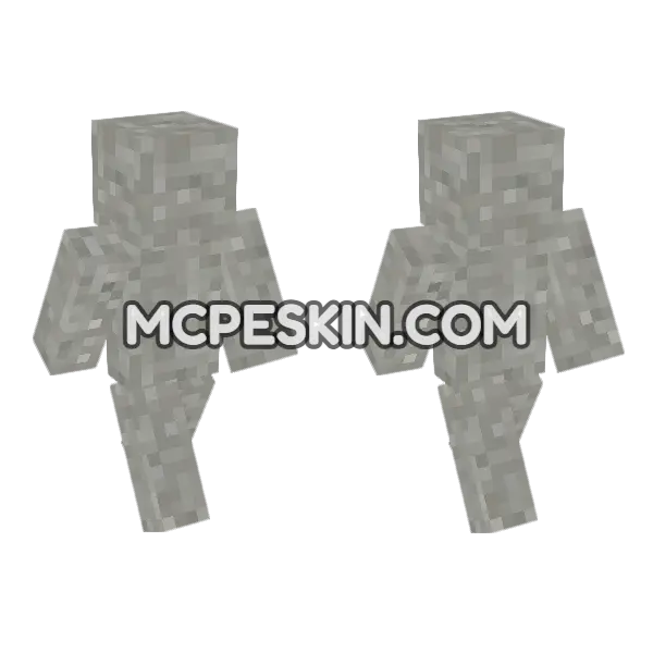 Concrete Powder Light Gray Minecraft Bedrock skin, front and back