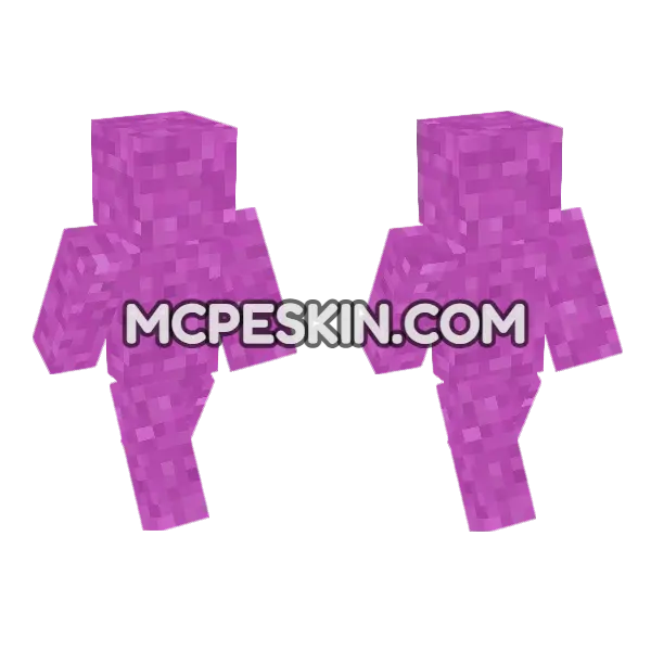 Concrete Powder Magenta Minecraft Bedrock skin, front and back