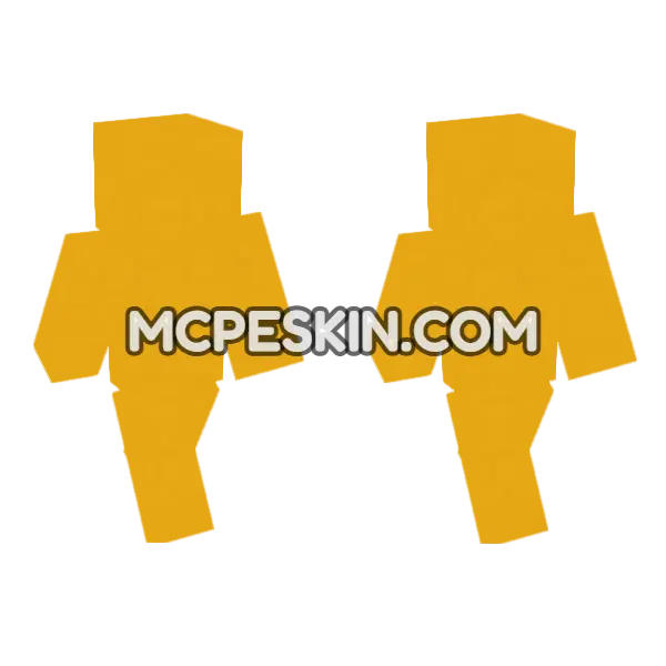 Concrete Yellow Minecraft Bedrock skin, front and back