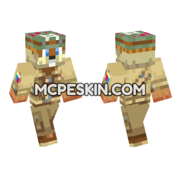 Conker The Squirrel Minecraft Bedrock skin, front and back