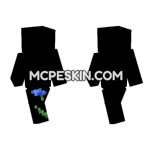 Cornflower Blue Outfit Minecraft Bedrock skin, front and back