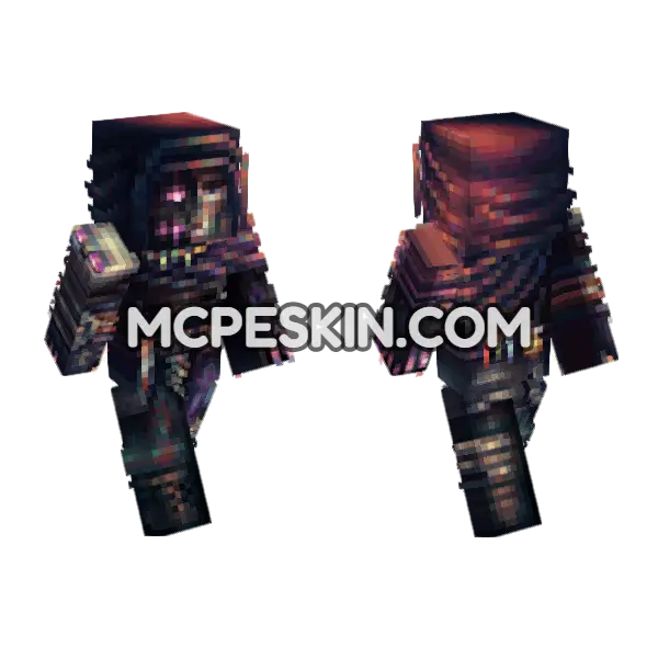 Corrupted Skin 1 Minecraft Bedrock skin, front and back