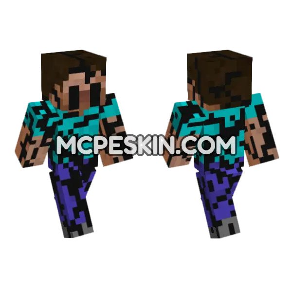 Corrupted Skin 2 Minecraft Bedrock skin, front and back