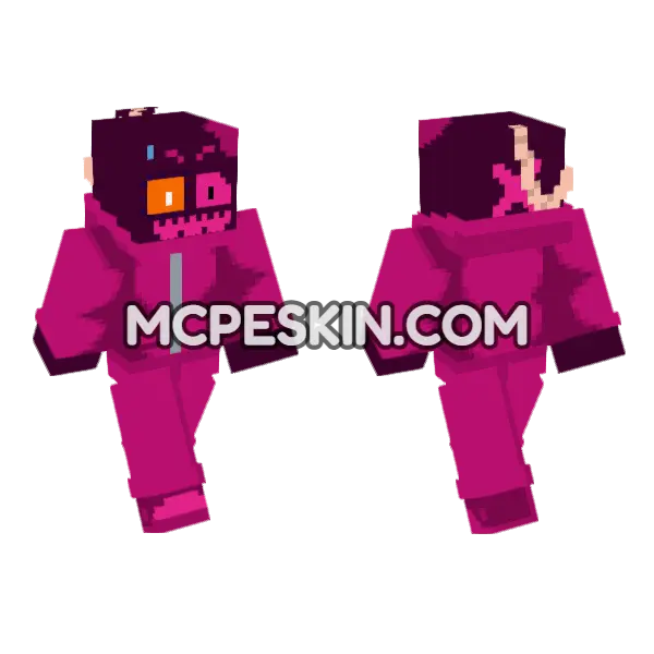 Corrupted Whitty Minecraft Bedrock skin, front and back